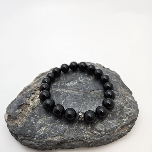 Onyx Bracelet with 10mm beads - Picture 5 of 8